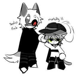 alternate_species bangs belt boots bottomwear cape chibi cloak clothing duo ears_down facial_markings featureless_feet featureless_hands feet fluffy fluffy_tail footwear frown fuzzy green_eyes hair hand_holding hat head_markings headgear headwear looking_at_viewer male male/male markings mask_(marking) pants pivoted_ears pointy_ears poncho prick_ears profanity red_eyes sad shoes short_hair simple_background standing tail text white_background clichewwan dreamworks puss_in_boots_(franchise) death_(puss_in_boots) puss_in_boots_(dreamworks) animal_humanoid canid canid_humanoid canine canine_humanoid cat_humanoid felid felid_humanoid feline feline_humanoid humanoid mammal mammal_humanoid wolf_humanoid english_text hi_res monochrome