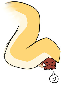 ambiguous_gender cross-popping_vein duo fangs fur mouth_closed obscured_eyes red_body red_fur simple_background speech_bubble tail tan_body teeth under_tail white_background yellow_tail solaxe_(artist) solaxe hi_res sketch