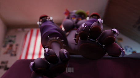 anthro bed bedroom breasts claws clothing feet female foot_fetish foot_focus furniture genitals glowing glowing_eyes machine on_bed pawpads paws poster solo toe_claws vulva hvllhnd mayosplash_(modeler) five_nights_at_freddy's five_nights_at_freddy's:_security_breach life_is_strange scottgames steel_wool_studios roxanne_wolf animatronic canid canine canis mammal robot wolf 16:9 3d_(artwork) blender_(artwork) blender_cycles_(artwork) digital_media_(artwork) hi_res watermark widescreen