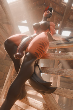 animal_genitalia animal_penis anthro areola barn big_breasts big_penis black_areola black_nipples breasts brown_body brown_breasts brown_penis dark_hair depth_of_field dust_motes equine_genitalia equine_penis genitals glistening glistening_genitalia glistening_penis gynomorph huge_penis inside intersex looking_at_viewer looking_down looking_down_at_viewer low-angle_view multicolored_body muscular muscular_anthro muscular_gynomorph muscular_intersex nipples orange_body orange_eyes penis smile smiling_at_viewer solo two_tone_body fever-dreamer leodamodeler_(modeler) marcia_(leodamodeler) equid equine horse mammal 2:3 3d_(artwork) absurd_res digital_media_(artwork) hi_res