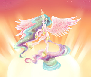cutie_mark feathered_wings feathers female feral flying fur horn looking_at_viewer magic purple_eyes royalty sky solo star sun white_body white_feathers white_fur wings dream--chan friendship_is_magic hasbro my_little_pony mythology princess_celestia_(mlp) equid equine mammal mythological_creature mythological_equine winged_unicorn 2012 hi_res