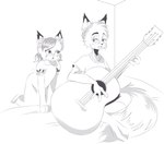 anthro duo female guitar male musical_instrument plucked_string_instrument string_instrument young young_anthro forestdale kyle_kendricks_(forestdale) rachael_kendricks_(forestdale) canid canine fox mammal sibling_(lore)