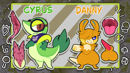 balls duo eyewear eyewear_on_head fur genitals goggles goggles_on_head green_body leaf leaf_arms leaf_tail male orange_body orange_fur penis red_eyes tail yellow_body halfpricesouls nintendo pokemon generation_1_pokemon generation_5_pokemon generation_9_pokemon pawmot pokemon_(species) rattata snivy absurd_res hi_res huge_filesize
