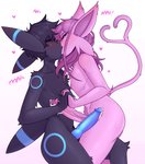 2020 absurd_res anthro anthro_on_anthro anthrofied big_penis black_body blue_glans blue_penis bodily_fluids cuchuflin cum duo eeveelution erection espeon forked_tail generation_2_pokemon genital_fluids genitals glans heart_symbol hi_res humanoid_genitalia humanoid_penis interlocked_fingers kissing male male/male nintendo nipples penis pink_body pink_glans pink_penis pokemon pokemon_(species) pokemorph shiny_pokemon simple_background tail umbreon unusual_anatomy unusual_tail white_background yellow_eyes