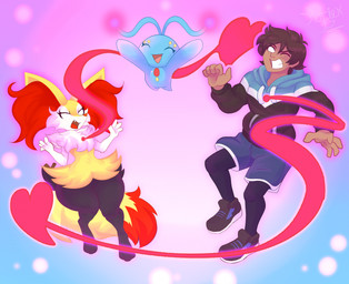 ambiguous_gender anthro body_swap fangs female fluffy gender_transformation heart_swap heart_symbol male mtf_transformation teeth thick_thighs transformation wide_hips korick17 nintendo pokemon axel_(poke789) braixen generation_4_pokemon generation_6_pokemon human legendary_pokemon mammal manaphy pokemon_(species) hi_res