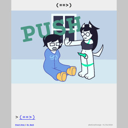 animal_genitalia animal_penis anthro black_hair buckteeth canine_genitalia canine_penis clothed clothed_female clothing clothing_around_legs comic_panel crop_top duo eyewear female genitals glasses gynomorph hair humor intersex intersex/female lipstick long_hair makeup no_underwear onesie pajamas panties panties_around_legs panties_down partially_clothed penis pushing pushing_down shirt short_hair tail teeth topwear underwear underwear_around_legs underwear_down white_body ashleyorange homestuck ms_paint_adventures jade_harley june_egbert canid canine human humanoid hybrid mammal 1:1 animated animated_comic comic hi_res incest_(lore) sibling_(lore) sister_(lore) sisters_(lore) trans_(lore) trans_woman_(lore)