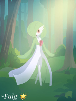 3_fingers ambiguous_gender anthro biped detailed_background fingers forest grass light one_eye_obstructed open_mouth outside pink_eyes pink_tongue plant solo standing sunlight text tongue tree fulgito_ast nintendo pokemon gardevoir generation_3_pokemon pokemon_(species) 2025 3:4 artist_name hi_res