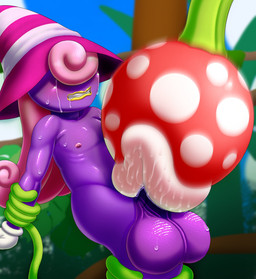 ambiguous_gender areola balls balls_deep big_penis blush bodily_fluids clothing deep_throat duo edging erection forced forest genital_fluids genitals ghost_tail gloves hair handwear hat headgear headwear huge_penis humanoid_genitalia humanoid_penis hyper hyper_genitalia jungle legless licking lips long_tongue male male/ambiguous male_focus monotone_body nipples not_furry nude nude_male oral oral_penetration penetration penile penis penis_lick pink_hair plant precum purple_body purple_skin restrained reverse_forced_oral saliva saliva_on_penis saliva_on_tongue sex slightly_chubby slightly_chubby_male sweat tears tentacles thick_lips tongue tree vein veiny_penis vine_tentacles vines white_clothing white_gloves white_handwear witch_hat yellow_lips gotobeido mario_bros nintendo paper_mario paper_mario:_the_thousand_year_door vivian_(mario) elemental_creature flora_fauna humanoid piranha_plant shadow_siren spirit digital_media_(artwork) hi_res trans_(lore) trans_woman_(lore)