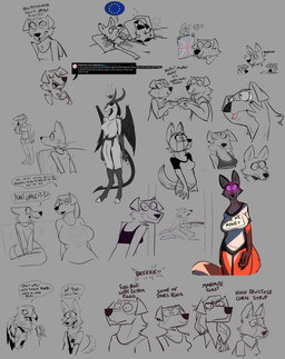 anthro barely_visible_genitalia barely_visible_penis big_breasts biped breast_size_difference breasts bulge cloven_hooves detailed_bulge digitigrade feet female female_anthro genital_outline genitals glowing glowing_eyes gynomorph gynomorph_anthro hindpaw hooves huge_breasts intersex intersex_anthro male nipple_outline paws penis penis_outline text unguligrade union_jack keadanger bapho_(keadanger) baphomet_(deity) chase_huntaway commfox_(keadanger) dan_(keadanger) phoenix_(keadanger) tessa_(keadanger) avian bovid canid canine caprine caprine_demon deity demon goat_demon mammal absurd_res english_text hi_res sketch sketch_page