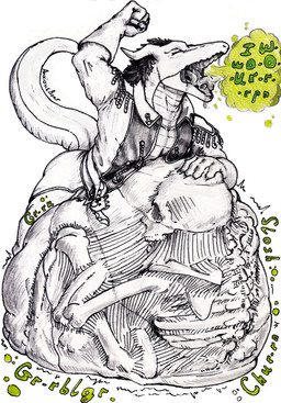 anthro belly big_belly bone bone_imprints bones_in_stomach burp_cloud burping death digestion fatal_vore imprints male male/male rumbling_stomach same_size_vore skeleton skull solo vore anxiousboar mythology that_time_i_got_reincarnated_as_a_slime gabiru_(that_time_i_got_reincarnated_as_a_slime) dragon mythological_creature mythological_scalie scalie absurd_res hi_res sketch traditional_media_(artwork)