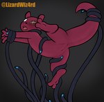 anthro bdsm blush bondage bound burn_scar female forced questionable_consent red_body scar solo tail tail_grab tentacles tongue tongue_out lizardwizard rain_world videocult artificer_(rain_world) mammal slugcat absurd_res hi_res