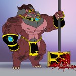 armor big_horn big_muscles blood bodily_fluids furry_chest gore guard horn huge_muscles hyper hyper_muscles male muscular muscular_male muscular_thighs nipples pecs solo unconvincing_armor warhammer_(weapon) vdisco erogenbeast_(vdisco) demon humanoid monster 1:1 absurd_res hi_res