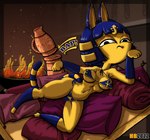 ankh anthro bed bikini brazier clothed clothing crown egyptian female furniture headgear hieroglyphics pose pottery skimpy solo swimwear text tiara two-piece_swimsuit uraeus hentai_boy_(artist) animal_crossing nintendo ankha_(animal_crossing) domestic_cat felid feline felis mammal digital_media_(artwork) hi_res pinup