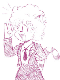4_fingers :3 anthro bar_emanata biped bottomwear breasts clothed clothed_anthro clothed_female clothing curly_hair dipstick_tail emanata eye_through_hair eyebrow_through_hair eyebrows eyelashes eyelashes_through_hair female female_anthro fingers fur hair jacket looking_at_viewer markings necktie open_:3 open_mouth open_smile pointy_ears prick_ears simple_background skirt smile solo standing striped_markings striped_tail stripes suit tail tail_markings tongue topwear translucent translucent_hair uniform white_background kabula_(artist) felid feline mammal 2019 absurd_res blue_and_white character_request digital_drawing_(artwork) digital_media_(artwork) hi_res monochrome sketch