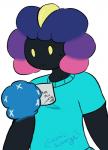 ambiguous_gender beverage clothed clothing milk not_furry pokemorph shirt simple_background solo topwear white_background cosmicscourge nintendo pokemon fan_character ori_(cosmicscourge) cosmog generation_7_pokemon humanoid legendary_pokemon pokemon_(species) 2018 absurd_res hi_res