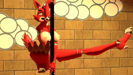4_toes anthro barefoot big_breasts breasts crossgender dancing feet female fur hair long_legs long_torso looking_at_viewer machine mtf_crossgender nipples nude pole pole_dancing red_body red_fur red_hair red_skin small_head small_waist solo toes mr-regicide disembowell_(modeler) five_nights_at_freddy's scottgames foxy_(fnaf) animatronic canid canine fox mammal robot 16:9 3d_(artwork) digital_media_(artwork) hi_res source_filmmaker_(artwork) widescreen
