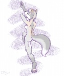 anthro butt female goosestep nude pose solo tail hawk_mcblade canid canine fox grey_fox mammal urocyon 2008 5:6 hi_res