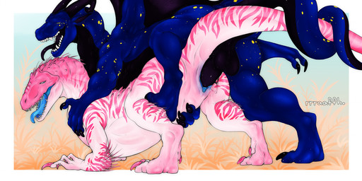balls black_balls black_claws black_penis black_tongue blue_body blue_scales blue_tongue blue_vulva claws duo female feral from_behind_position genitals male male/female mounting penetration penis pink_claws scales sex teeth tongue tongue_out vaginal vaginal_penetration vulva rrraaffh mythology dragon mythological_creature mythological_scalie scalie hi_res