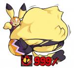 abdominal_bulge anthro anthro_pred belly belly_on_ground big_belly cleft_tail clothed clothing cosplay_pikachu_(costume) female female_pred game_avatar gameplay_mechanics huge_belly hyper hyper_belly larger_prey number oral_vore percentage semi-anthro simple_background size_difference smaller_pred tail torn_clothing vore white_background boot_(artist) nintendo pokemon super_smash_bros. super_smash_bros._ultimate cosplay_pikachu_(character) pikachu_libre generation_1_pokemon generation_7_pokemon incineroar pikachu pokemon_(species) 2018 digital_media_(artwork)