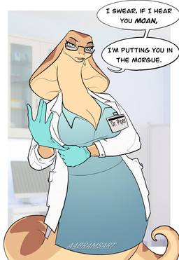 anthro apode big_breasts blue_clothing blue_eyes blue_gloves blue_handwear blue_topwear breasts brown_body brown_scales cigarette cleavage clothed clothing coat curled_tail dialogue doctor eyelashes eyewear female fingers glasses glove_snap gloves handwear id_card lab_coat legless long_eyelashes looking_at_viewer medical_gloves multicolored_body multicolored_scales photo_background scales serpentine smoking smoking_cigarette solo speech_bubble split_form tail text topwear white_clothing white_topwear aabramsart draconcopode lamia naga pit_viper reptile scalie snake viper 2025 absurd_res digital_drawing_(artwork) digital_media_(artwork) english_text hi_res photography_(artwork) watermark