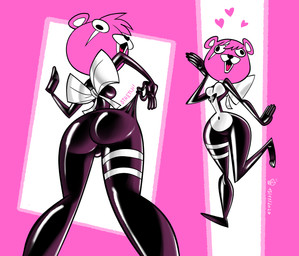 anthro breasts butt clothing female glistening glistening_body latex latex_clothing latex_skinsuit mask scar skinsuit solo suit tight_clothing wide_hips oddjuice epic_games fortnite cuddle_team_leader bear human mammal hi_res