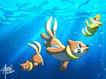 ambiguous_gender anthro bubble fur group hair male male/male open_mouth simple_background smile swimming underwater water ayasakiace nintendo pokemon buizel generation_4_pokemon mammal marine mustelid musteline pokemon_(species) shiny_pokemon 4:3 absurd_res digital_media_(artwork) hi_res shaded