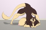 anthro ass_up big_breasts blue_eyes breasts brown_back brown_body brown_ears brown_fur brown_hair brown_tail butt female fur hair huge_breasts jack-o'_pose kenari_neora_(justmekenji) nude paws pose solo tail tan_arms tan_body tan_chest tan_fur tan_paws tan_tail justmekenji kenari_neora sergal absurd_res hi_res