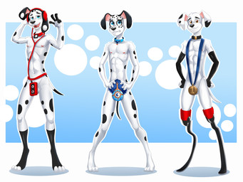 2_missing_limbs aged_up amputee anthro anthrofied balls collar collar_only convenient_censorship covering covering_crotch covering_self disability double_amputee electronics feet fingers fur genitals gesture group group_nudity hand_gesture headphones holding_object looking_at_viewer male medal missing_all_legs music_player nipples nude open_mouth pecs prosthetic prosthetic_leg prosthetic_limb simple_background smile spots standing tail teeth toes trio white_body white_fur dal101strefan 101_dalmatian_street 101_dalmatians disney d.j._(101_dalmatians) dawkins_(101_dalmatians) delgado_(101_dalmatians) canid canine canis dalmatian domestic_dog mammal digital_media_(artwork) hi_res brother_(lore) brothers_(lore) sibling_(lore)