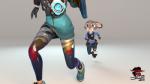 anthro clothed clothing duo female fur running toeless_legwear nocturnalfuzz blizzard_entertainment disney overwatch zootopia judy_hopps tracer_(overwatch) human lagomorph leporid mammal rabbit 16:9 3d_(artwork) digital_media_(artwork) hi_res widescreen