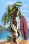 anthro beach board breasts cloud female grass nipples palm_tree paws plant sand scrfing seaside sky solo tree viperdm water ghost738589 fish marine shark 2:3 absurd_res hi_res