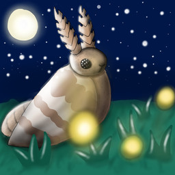 ambiguous_gender antennae_(anatomy) compound_eyes feral full_moon furry_body glowing grass insect_wings lepidopteran_wings light moon moonlight night outside plant simple_background sky solo star starry_sky striped_pattern white_body wings slezion_(artist) arthropod avian beetle bird elateroid firefly hybrid insect invertebrate lagomorph lepidopteran leporid mammal moth rabbit 1:1 digital_media_(artwork) shaded