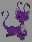 aisha_(neopets) ambiguous_gender blep collar darigan_neopet feral hi_res neopet_(species) neopets red_eyes roboto_(artist) solo tongue tongue_out