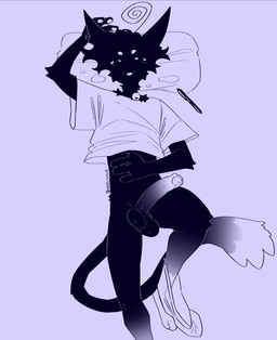 4_fingers anthro arm_tuft arms_bent balls barefoot bell bent_leg big_penis black_body black_eyes black_fur black_hair black_tail black_text black_tuft blep blush blush_lines blushing_at_viewer bottomless bottomless_anthro bottomless_male cheek_tuft closed_smile clothed clothed_anthro clothed_male clothing clothing_around_one_leg dipstick_penis dipstick_tail elbow_tuft erection eyelashes facial_tuft feet fingers foreskin fur fur_tuft genitals glans gradient_fur gradient_penis grey_background hair hand_behind_head hand_on_belly hand_on_own_belly head_on_pillow humanoid_genitalia humanoid_penis knee_tuft leg_markings leg_tuft long_penis long_tail looking_at_viewer lying male male_anthro markings monotone_background mouth_closed noseless on_back partially_clothed partially_clothed_anthro partially_clothed_male penis pillow pointy_ears pose prick_ears shirt shirt_only short_hair simple_background slim slim_anthro slim_male smile smiling_at_viewer socks_(marking) solo spiral straight_leg t-shirt t-shirt_only tail tail_markings text toes tongue tongue_out topwear topwear_only tuft underwear underwear_around_one_leg underwear_down unretracted_foreskin urethra nerunaur noir_(noirzvault) domestic_cat felid feline felis mammal 2025 artist_name black_and_grey digital_drawing_(artwork) digital_media_(artwork) english_description full-length_portrait hi_res monochrome pinup portrait signature