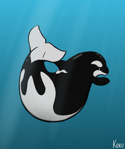 ambiguous_gender ass_up butt female feral looking_at_viewer multicolored_body presenting presenting_hindquarters raised_tail sea solo tail water kokosik aquatic cetacean dolphin mammal oceanic_dolphin orca toothed_whale