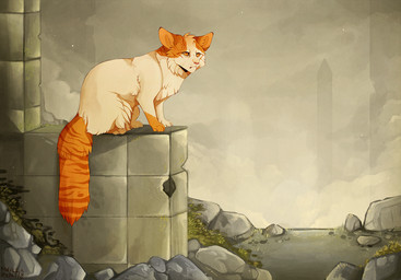 ambiguous_gender day detailed_background feral fur no_sclera orange_body orange_eyes orange_fur outside patch_(marking) paws sitting solo tail tan_body tan_fur maplespyder warriors_(book_series) fan_character stallionblaze domestic_cat felid feline felis mammal tabby_cat 2015 digital_media_(artwork) digital_painting_(artwork) painting_(artwork) shaded soft_shading