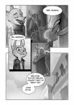 2017 absurd_res anthro armadillo canid canine clothed clothing coat comic crossover dharma_armadillo dialogue dipstick_ears disney ear_markings english_text female fox greyscale group hi_res judy_hopps lagomorph leporid male mammal monochrome monoflax multicolored_ears nick_wilde rabbit sherlock_(series) speech_bubble text topwear trenchcoat xenarthran zootopia