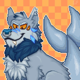 facial_piercing fangs male nose_piercing nose_ring piercing ring_piercing slime smile solo tail tail_motion teeth transformation water grumpyfart canid canine canis mammal wolf animated digital_media_(artwork) icon pixel_(artwork) pixel_animation