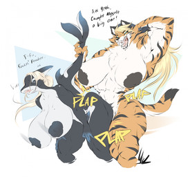 abs anthro anthro_on_anthro anthro_penetrated anthro_penetrating anthro_penetrating_anthro areola big_breasts black_stripes blonde_hair breasts cheek_tuft chest_tuft curvy_figure dialogue duo facial_tuft fangs female female_penetrated fin fur grey_areola grey_body grey_nipples grey_scales gynomorph gynomorph/female gynomorph_penetrating gynomorph_penetrating_female hair half-closed_eyes huge_breasts intersex intersex/female intersex_penetrating intersex_penetrating_female looking_pleasured muscle_tone muscular muscular_anthro muscular_gynomorph muscular_intersex narrowed_eyes nipples nude onomatopoeia open_mouth open_smile orange_body orange_fur penetration penile penile_penetration penis_in_vagina ponytail scales sex sharp_teeth simple_background smile sound_effects striped_body striped_fur stripes tail tail_fin tail_grab teeth text tuft vaginal vaginal_penetration voluptuous white_background white_body white_fur white_scales dullvivid binsa_(lewdnaut) aquatic cetacean dolphin felid mammal oceanic_dolphin orca pantherine tiger toothed_whale english_text hi_res