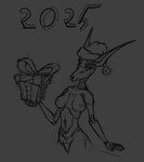 anthro augmented big_ears box breasts clothed clothing container cybernetic_limb cybernetics female gift gift_box holidays machine simple_background sketchy solo synthetic the_dark_skull new_year new_year_2025 android canid canine canis jackal mammal robot synth_(disambiguation) 2025 digital_media_(artwork) guide_lines monochrome sketch sketch_page