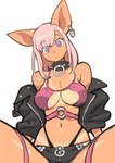 2023 animal_humanoid breasts cleavage clothed clothing collar colo ear_piercing ear_ring female humanoid jacket journey_to_the_west mammal mammal_humanoid piercing pig_humanoid ring_piercing rose_(zaiyuki) simple_background solo suid suid_humanoid suina suina_humanoid suntan tan_line tanned_skin thong topwear underwear white_background zaiyuki zhu_bajie