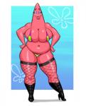 anthro belly big_belly big_breasts bikini boots breasts cleavage clothed clothing crossgender eyelashes female fishnet_clothing fishnet_legwear flower flower_cloud_(spongebob) footwear half-closed_eyes hands_on_hips high_heeled_boots high_heels legwear narrowed_eyes navel non-mammal_breasts non-mammal_navel plant shoes skimpy slightly_chubby smile solo stockings swimwear thigh_highs two-piece_swimsuit kostos_art nickelodeon spongebob_squarepants patrick_star asteriid asterozoan echinoderm marine pink_sea_star pisaster starfish 2017 hi_res