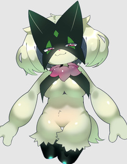 :3 anthro big_breasts biped breasts featureless_crotch female female_anthro frill_(anatomy) front_view fur green_body green_fur green_tail kemono leg_tuft looking_at_viewer mask naturally_censored neck_frill nude pink_eyes pink_nose pupils simple_background smile solo standing tail thigh_gap tuft white_background neko_lone nintendo pokemon felid feline generation_9_pokemon mammal meowscarada pokemon_(species) 2025 colored digital_media_(artwork) hi_res portrait shaded three-quarter_portrait