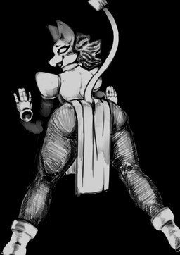 anthro black_background black_body empty_eyes eyelashes female floating_hands looking_at_viewer looking_back looking_back_at_viewer machine open_mouth open_smile rear_view shoulder_pads simple_background smile solo tail thick_thighs unusual_anatomy unusual_tail white_body wide_hips majorlyeclipsed deltarune undertale_(series) tasque_manager darkner felid mammal robot robot_anthro hi_res monochrome