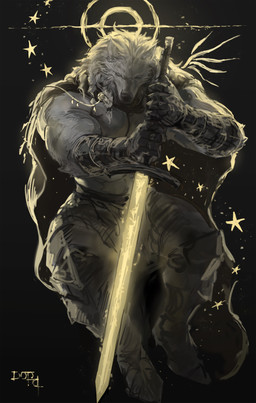 anthro armor biceps bottomwear clothing enchanted_weapon eyes_closed fur gauntlets gloves glowing_sword hair handwear male melee_weapon muscular muscular_anthro muscular_male pants solo sword weapon dopq elden_ring fromsoftware blaidd_(elden_ring) canid canine canis mammal wolf absurd_res hi_res