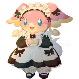 3_fingers :3 alternative_fashion ambiguous_gender anthro arms_bent big_ears black_clothing bloomers blue_eyes blush bottomwear bow_ribbon cat_smile clothed clothed_anthro clothing countershading dipstick_ears dress ear_markings fingers footwear frilly frilly_bloomers frilly_bottomwear frilly_clothing fully_clothed fur goth gothic_lolita happy j-fashion legwear lolita_(fashion) lolita_dress maid_headdress maid_uniform multicolored_body multicolored_ears noseless on_model open_:3 open_mouth pink_body pink_fur scut_tail shoes short_tail simple_background slightly_chubby solo stockings tail tail_motion tailwag tan_body tongue two_tone_body uniform white_background white_bloomers yellow_body yellow_fur aka_leopard nintendo pokemon audino generation_5_pokemon pokemon_(species) 1:1 2022 absurd_res hi_res shaded