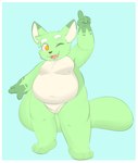 3_toes 4_fingers anthro belly big_belly blue_background border brown_nose casual_nudity deep_navel dipstick_ears ear_markings eyebrows feet fingers front_view fur gesture gloves_(marking) green_body green_fur hand_gesture happy looking_at_viewer male markings moobs multicolored_body multicolored_ears multicolored_fur navel nipples nude one_eye_closed open_mouth open_smile overweight overweight_anthro overweight_male pink_tongue pointing pointing_up pupils simple_background smile solo tail teeth thick_eyebrows toes tongue white_body white_border white_fur white_pupils wide_hips yellow_eyes kimera_(artist) tolil_nyan domestic_cat felid feline felis mammal 2023 digital_media_(artwork) full-length_portrait hi_res portrait shaded soft_shading