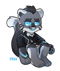 anthro black_clothing black_hair black_topwear blue_body blue_eyes blue_fur blue_sclera blue_tongue bottomwear cheek_tuft chibi clothed clothing countershading facial_tuft fangs front_view fur glistening glistening_eyes grey_body grey_bottomwear grey_clothing grey_fur grey_shorts hair jewelry looking_aside male necklace open_mouth short_hair shorts simple_background sitting solo teeth tongue topwear tuft whiskers white_background white_body white_fur asnnonaka felid mammal full-length_portrait portrait signature