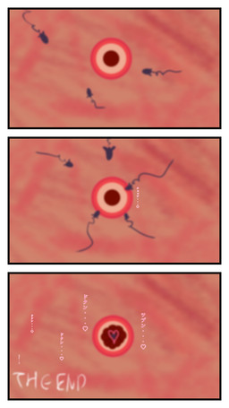 heart_symbol impregnation ovum ovum_with_heart sperm_cell text zero_pictured anubias_amber 9:16 absurd_res comic hi_res japanese_text