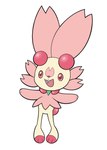 ambiguous_gender anthro open_mouth pink_body pink_eyes simple_background solo white_background yellow_body danielmania123 nintendo pokemon rosie_(danielmania123) cherrim generation_4_pokemon generation_8_pokemon hybrid pokemon_(species) scorbunny sunshine_form_cherrim hi_res