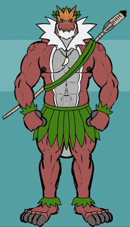 5_toes abs anklet anthro barefoot biceps body_hair bottomwear chest_hair clothed clothing feet flower flower_crown grass_anklets grass_bracelet grass_skirt headgear headwear jewelry leaf leaf_crown male mature_male muscular muscular_male nipples pecs plant sash shark_tooth_necklace simple_background solo tiki_torch toes topless topless_male vines hunter-husky nintendo pokemon anton_o'moore dinosaur fossil_pokemon generation_6_pokemon pokemon_(species) prehistoric_species reptile saurischian scalie theropod tyrantrum hi_res